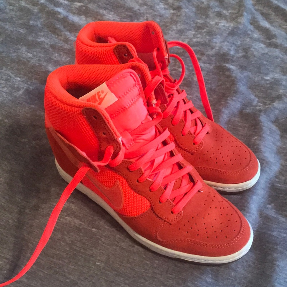 Nikes 8.5 with Wedge Neon Orange